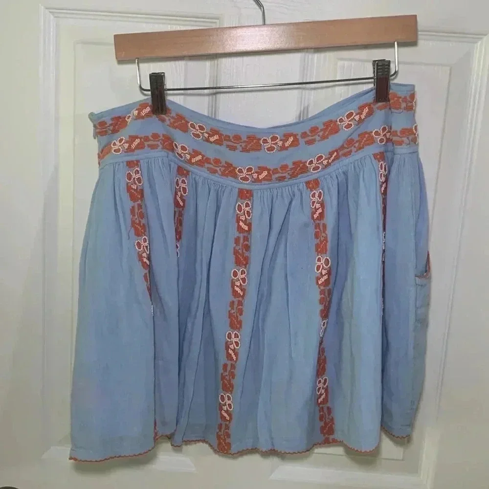 Tory Burch Alexandria beaded boho skirt size 10